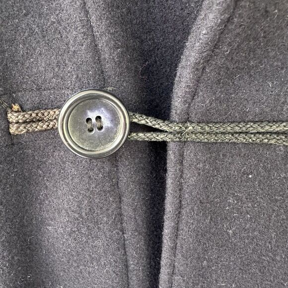 GERMAN MARINE COLANI PEA COAT NAVY 1950s Military Hooded Duffle made in England - Picture 11 of 15